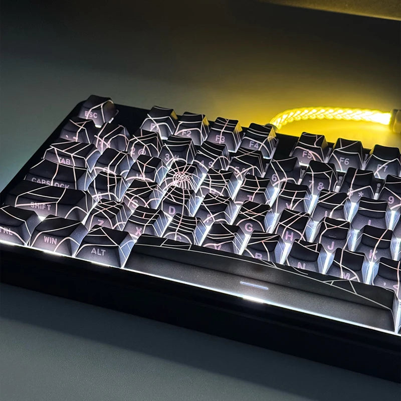 129Key Cool Spider Web Key Cap Switch Game Mechanical Keyboard