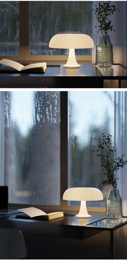 LED Mushroom table lamp minimalist modern bedroom bedside lamp Danish designer orange decorative table lamp