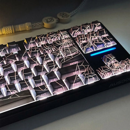 129Key Cool Spider Web Key Cap Switch Game Mechanical Keyboard