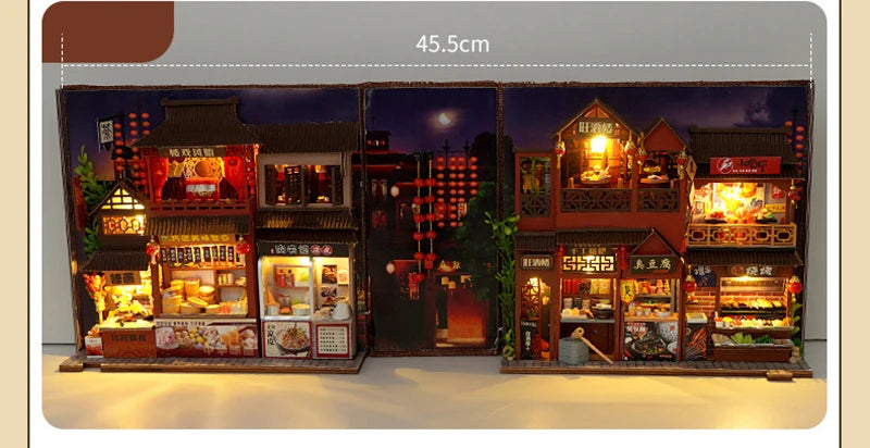 Diy Book Nook Doll House Miniature Wooden Bookshelf Shelf Insert Miniatures Home Model Kit Dollhouse Birthday Toy Gifts