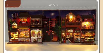 Diy Book Nook Doll House Miniature Wooden Bookshelf Shelf Insert Miniatures Home Model Kit Dollhouse Birthday Toy Gifts