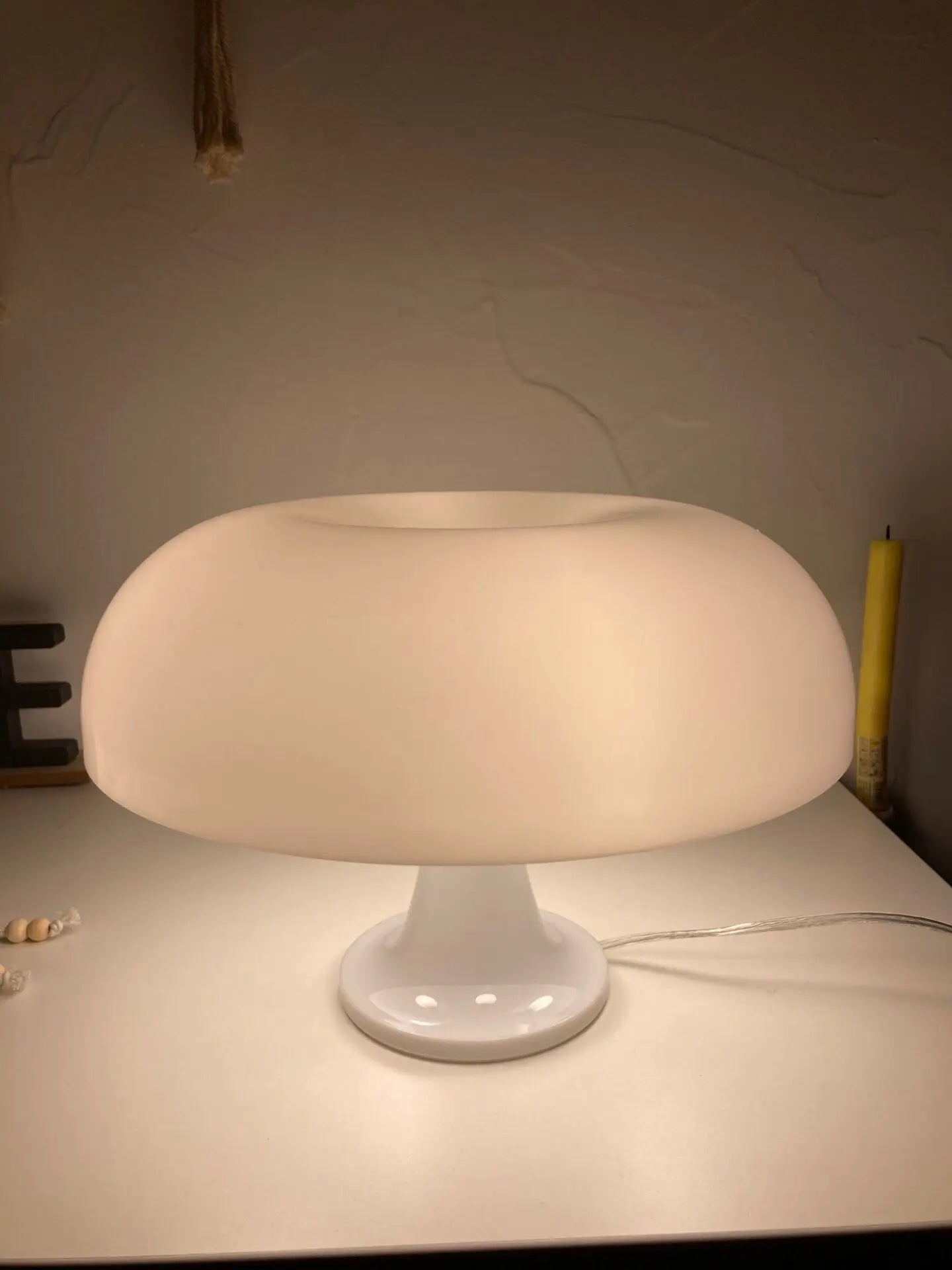 LED Mushroom table lamp minimalist modern bedroom bedside lamp Danish designer orange decorative table lamp