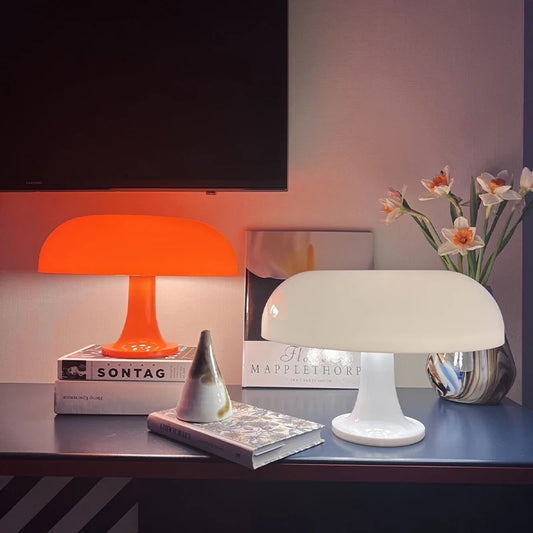 LED Mushroom table lamp minimalist modern bedroom bedside lamp Danish designer orange decorative table lamp