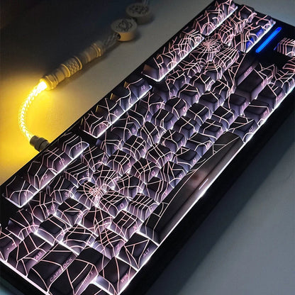 129Key Cool Spider Web Key Cap Switch Game Mechanical Keyboard