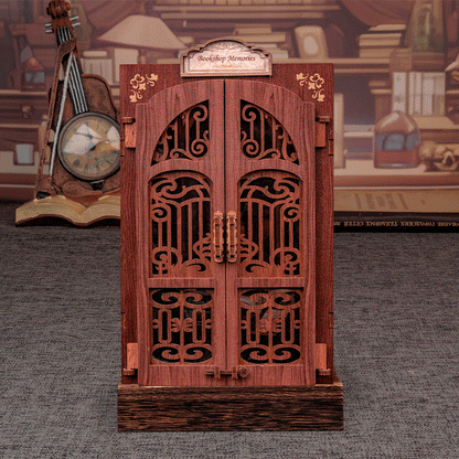 CUTEBEE DIY Book Nook Kit Miniature Wooden Dollhouse with Light Bookshelf Insert Decoration Model for Gifts Bookshop Memories