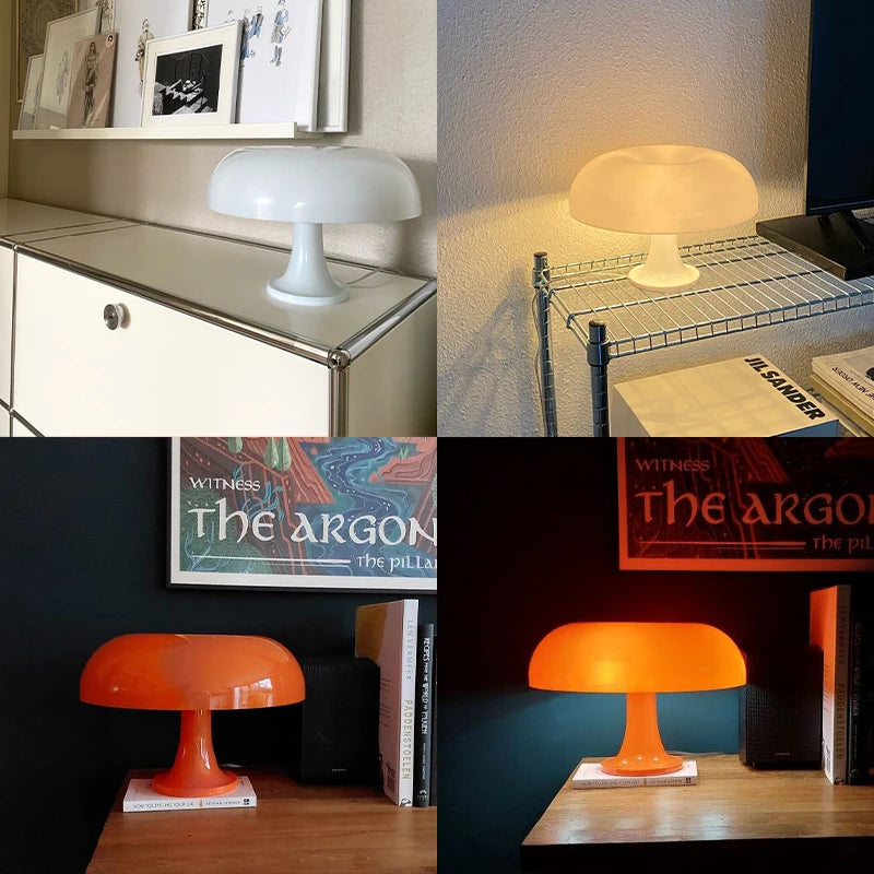LED Mushroom table lamp minimalist modern bedroom bedside lamp Danish designer orange decorative table lamp