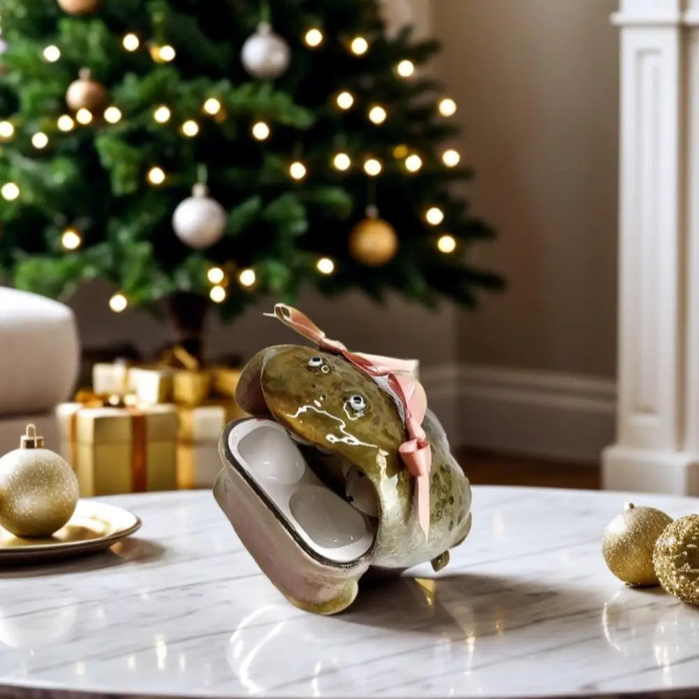 Ugly Frog Creative Handmade Earphone Case for Airpod 4/pro 3 Pink Bow Cute Funny Protective Cover Gift for Friends